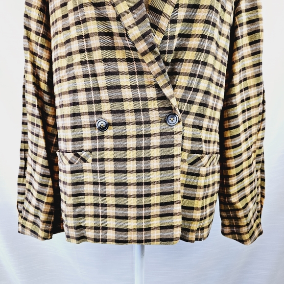 Free People We the Free Plaid Blazer X-small - Picture 3 of 11